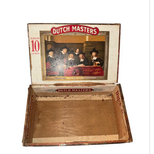 Vintage Dutch Masters Wood Cigar Box Claro Perfecto Factory 2 PA Whimsigoth Deco